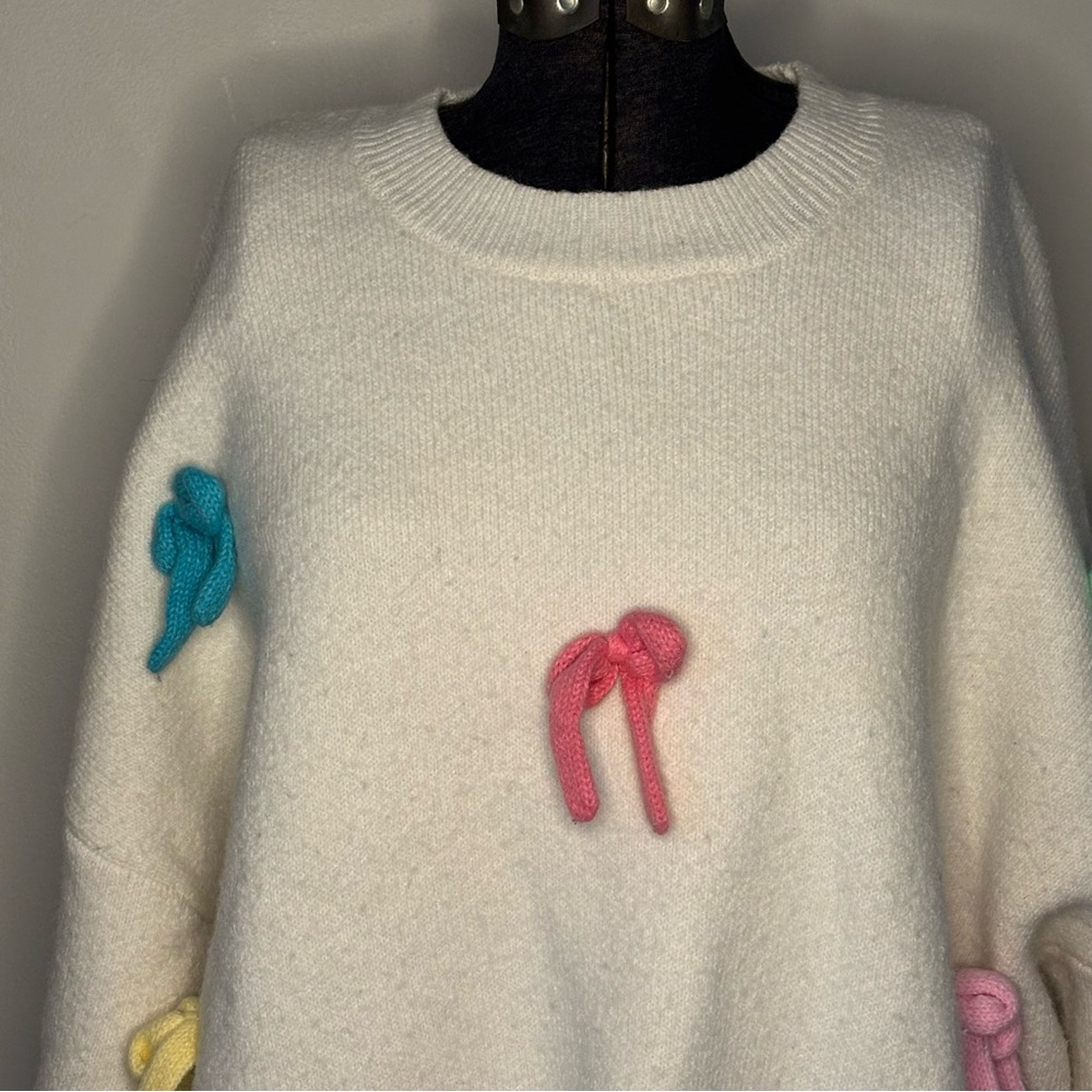 🎀CIDER🎀 Colorful Bow Sweater - Picture 2 of 9